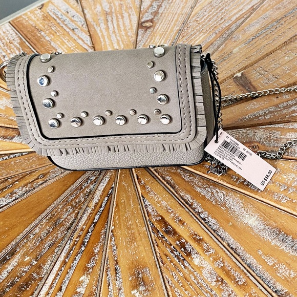 Last one! NWT Victoria’s Secret Gray Studded Micro Bag - Picture 2 of 15